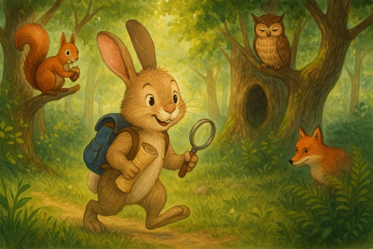 🐰🌳 قصة الأرنب رومي والكنز المفقود